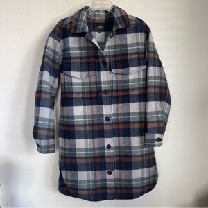 Rails Button Front Vail Plaid Jaro Oversized Coat Jacket